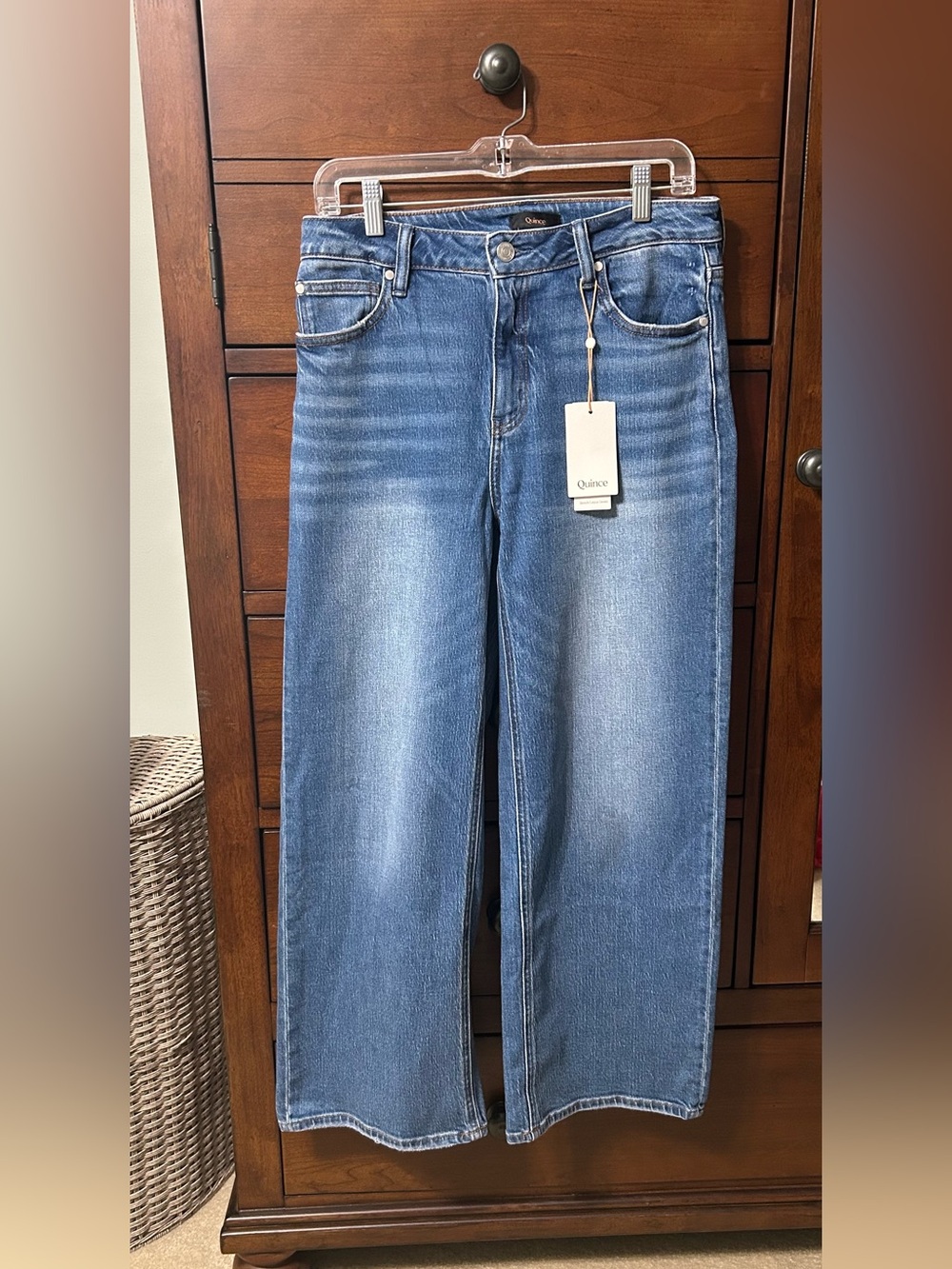 NWT Quince Bella stretch relaxed straight jeans 30